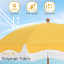 Phi Villa 7ft Patio Beach Tassel Umbrella UPF 50+ With Carry Bag