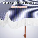 Phi Villa 7ft Patio Beach Tassel Umbrella UPF 50+ With Carry Bag