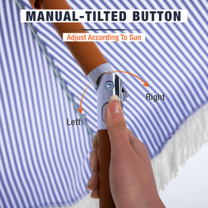 7ft Patio Beach Tassel Umbrella UPF 50+ With Carry Bag