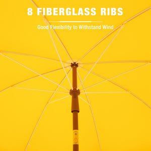 7ft Patio Beach Tassel Umbrella UPF 50+ With Carry Bag