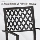 PHI VILLA 7-Piece Patio Dining Set 6 Steel Fixed/Swivel Chairs & Rectangle Table