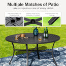Phi Villa 5-Piece Patio Dining Set Steel Round Table & Textilene Swivel Chairs