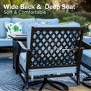 4-Seater Garden Metal Diamond Sofa Set with Fire Pit Table