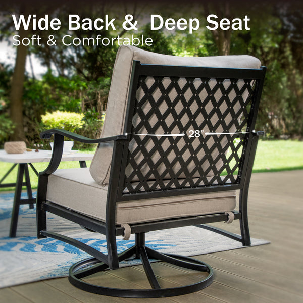 7-Seater Patio Metal Diamond Sofa with Ottomans