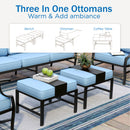 Outdoor Metal Diamond Sofa Set with Fire Pit Table for Sale