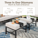 7-Seater Patio Metal Diamond Sofa With Coffee Table