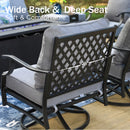 4-Seater Garden Metal Diamond Sofa Set with Fire Pit Table