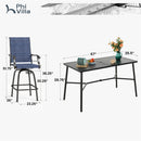 7-Piece Outdoor Bar Stool Set with 6 Seat for Poolside, Graden PH VILLA