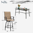 7-Piece Outdoor Bar Stool Set with 6 Seat for Poolside, Graden PH VILLA
