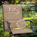 Outdoor Upgraded Padded Textilene All-Weather Swivel Bar Stools With Arms PHI VILLA