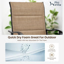 Outdoor Upgraded Padded Textilene All-Weather Swivel Bar Stools With Arms PHI VILLA