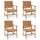 Outdoor Acacia Wood & Wicker Dining Chairs for Balcony PHI VILLA
