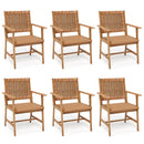 Outdoor Acacia Wood & Wicker Dining Chairs for Balcony PHI VILLA