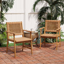 Outdoor Acacia Wood & Wicker Dining Chairs for Balcony PHI VILLA