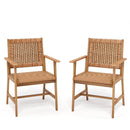 Outdoor Acacia Wood & Wicker Dining Chairs for Balcony PHI VILLA