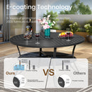 7-Pcs Outdoor Dining Set with Round Table and Textilene Swivel Chairs-Phi Villa