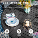 7-Pcs Outdoor Dining Set with Round Table and Textilene Swivel Chairs-Phi Villa