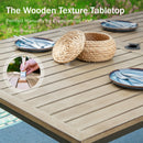 Coco 7-Pcs Outdoor Dining Set with Wood-like Table
