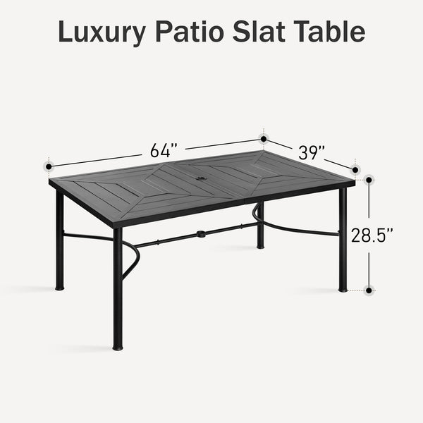 Phi Villa Patterned Outdoor Metal Rectangle Dining Table