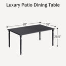 7-Piece Patio Dining Set with Enlarged Table & Textilene Swivel Chairs for Garden,Deck Phi Villa