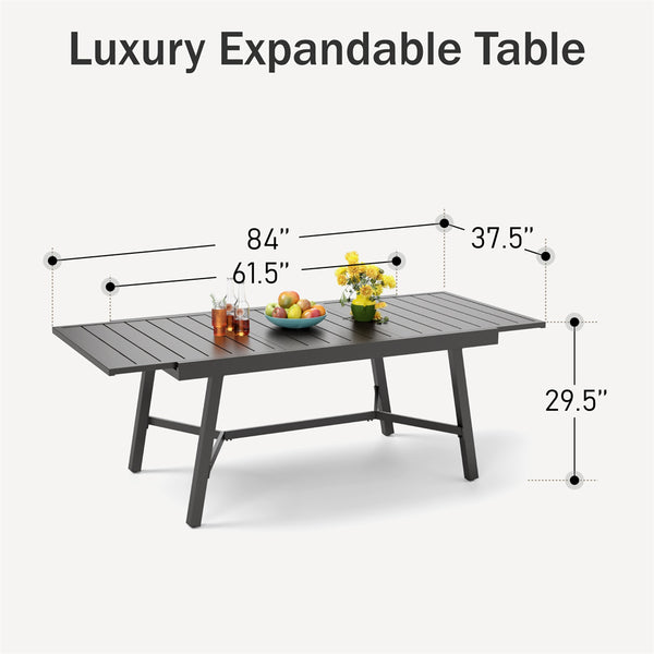 Linea 7 / 9-Pcs Dining Set with Adjustable Table