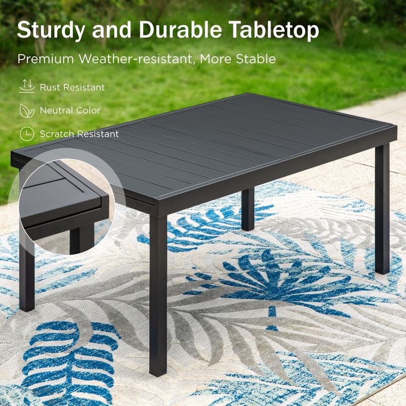 7/9-Piece Patio Dining Set with Extendable Table & High-back Padded Chairs PHI VILLA