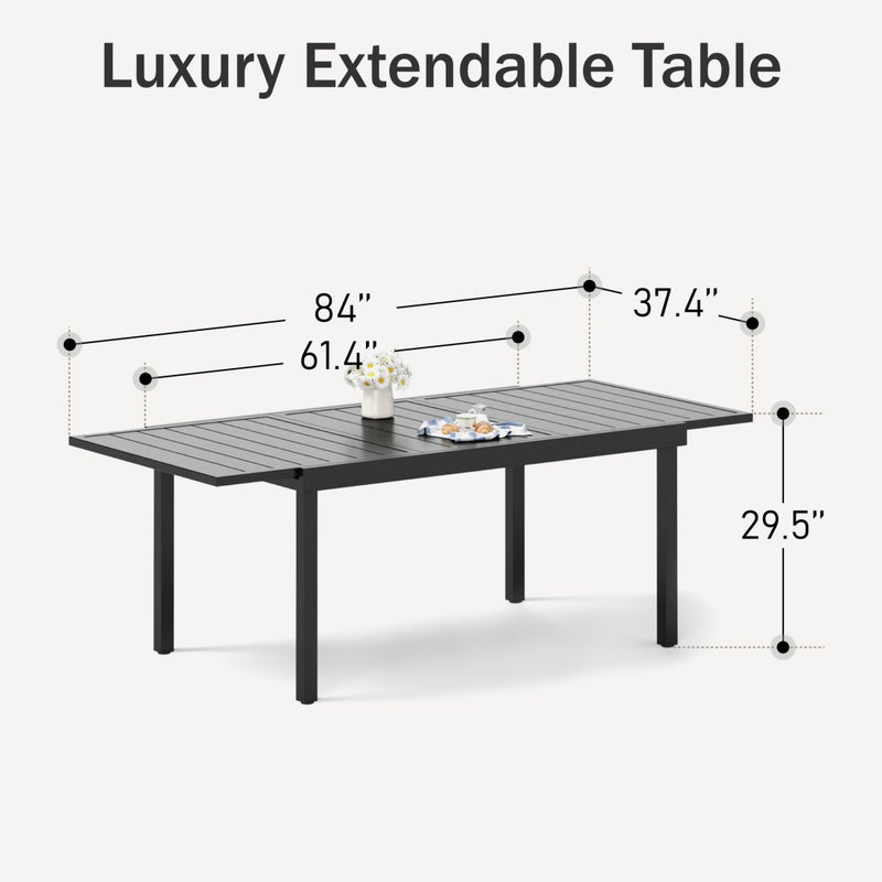 7/9-Piece Patio Dining Set with Extendable Table for Garden, Backyard PHI VILLA