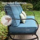 7-Seater Outdoor Metal Wave Sofa Set with Ottomans