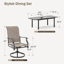 7/9-Piece Patio Dining Set with Extendable Table & High-back Padded Chairs-Phi Villa