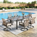 Mirage 7/9-Piece Patio Dining Set with Stylish Rattan Rope Chairs and Expandable Table-Phi Villa
