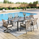 Mirage 7/9-Piece Patio Dining Set with Stylish Rattan Rope Chairs and Expandable Table-Phi Villa