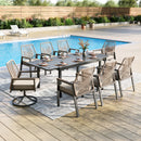 Mirage 7/9-Piece Patio Dining Set with Stylish Rattan Rope Chairs and Expandable Table-Phi Villa
