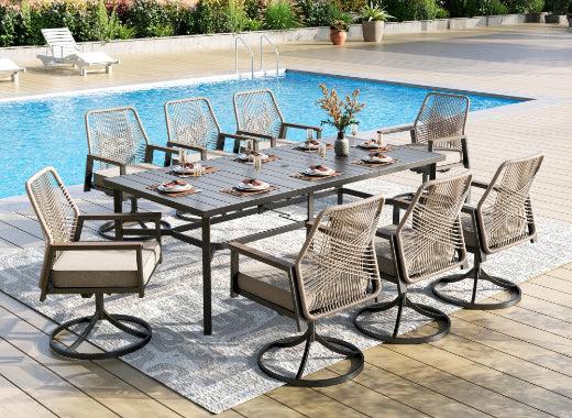 Mirage Rattan Rope Patio Dining Chairs-Phi Villa