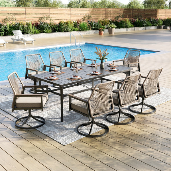 Mirage Rattan Rope Patio Dining Chairs-Phi Villa