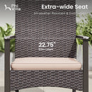 Phi Villa Rustic Wood-Rattan Dining Set for Outdoor