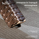 Phi Villa Rustic Wood-Rattan Dining Set for Outdoor