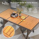 Phi Villa Rustic Wood-Rattan Dining Set for Outdoor