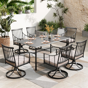 Linea 7-Piece Patio Dining Set with Rectangle Table