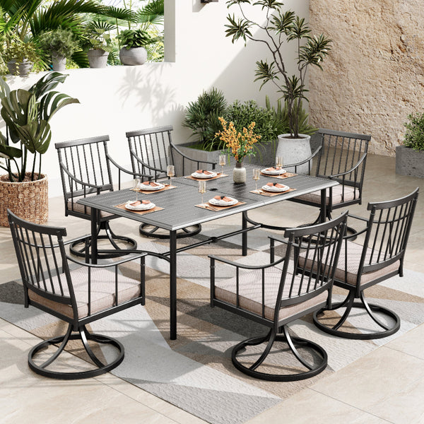 Linea 7-Piece Patio Dining Set with Rectangle Table