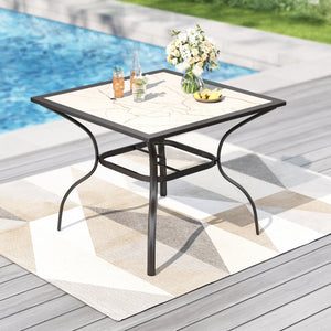 Marble-like Carbon Crystal Square Table