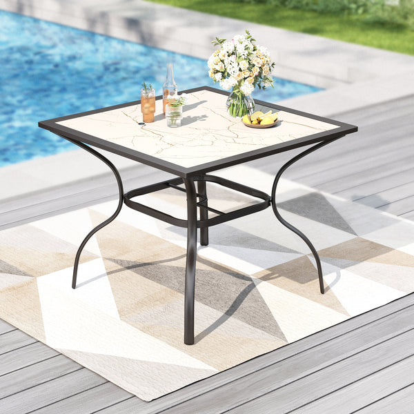 Marble-like Carbon Crystal Square Table