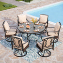 Coco 7-Pcs Dining Set with Round Table for Deck