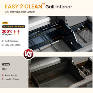 Captiva Designs Multifunctional Outdoor Grill with Infrared Side Burner and Viewing Window