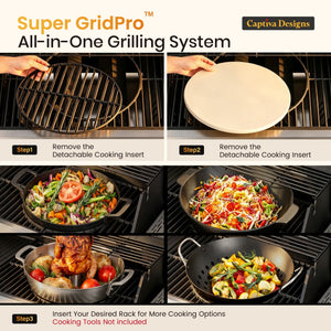 Captiva Designs Multifunctional Outdoor Grill with Infrared Side Burner and Viewing Window