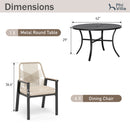 Mirage 5/7-Piece Patio Dining Set with Patterned Round Table & Stylish Rattan Rope Chairs-Phi Villa