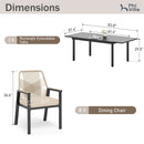 Mirage 7/9-Piece Patio Dining Set with Stylish Rattan Rope Chairs and Expandable Table-Phi Villa