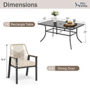 Mirage 7-Piece Patio Dining Set with Stylish Rattan Rope Chairs-Phi Villa