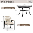 Mirage 5/7-Piece Patio Dining Set with Patterned Round Table & Stylish Rattan Rope Chairs-Phi Villa