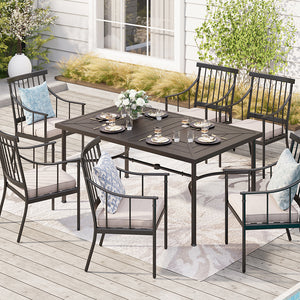 Phi Villa Patterned Outdoor Metal Rectangle Dining Table