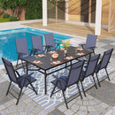 9-Piece Patio Dining Set with Foldable Textilene Chairs Phi Villa